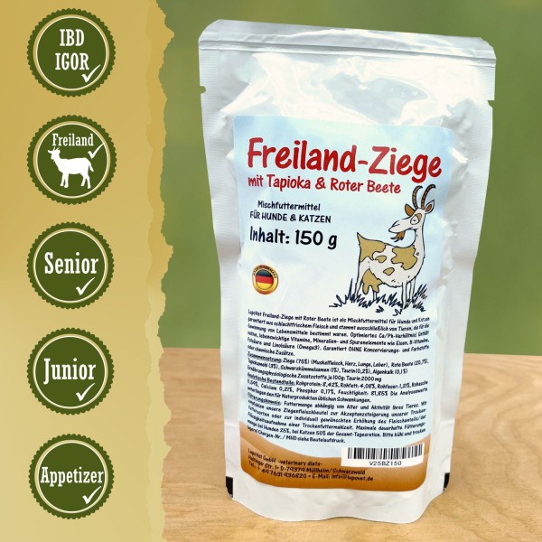 Ziege mit Tapioka & Roter Beete 150g Beutel